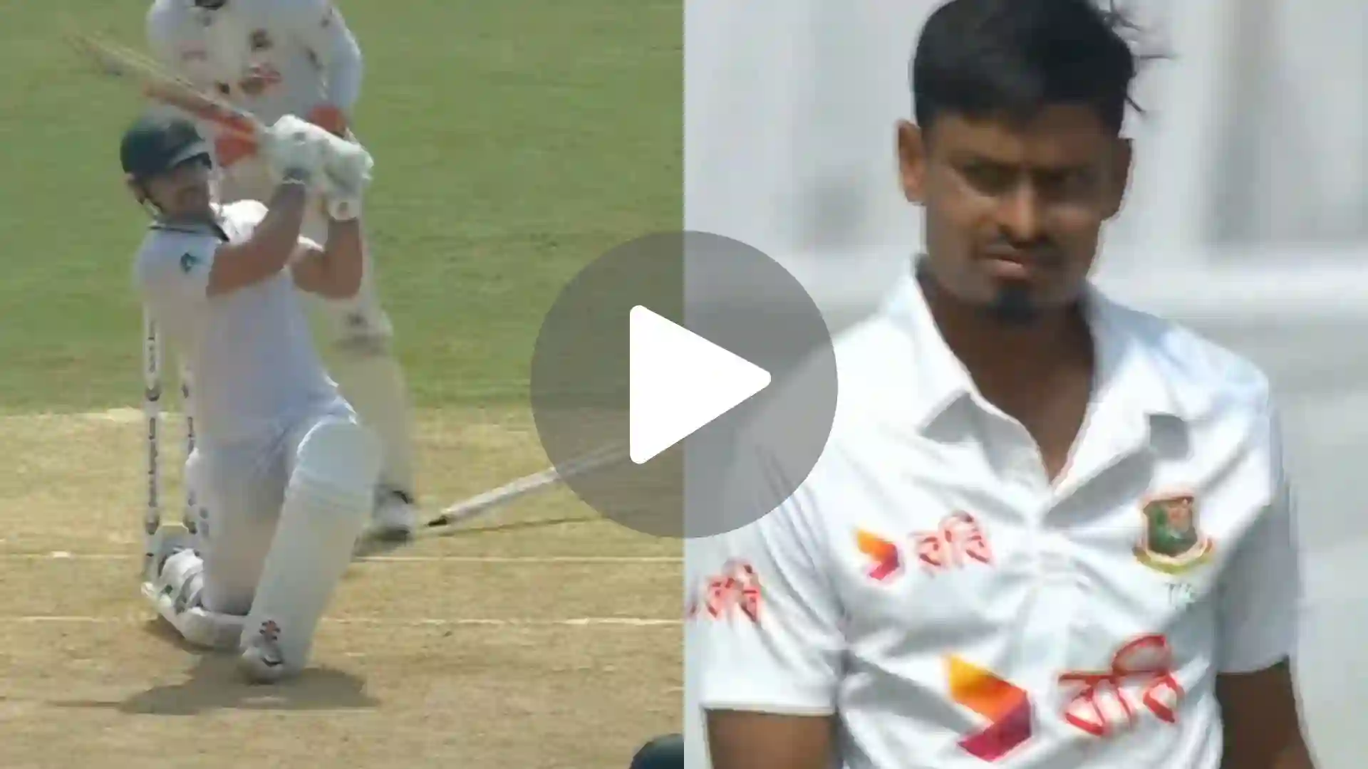 [Watch] Taijul Islam Gives Death Stare To David Bedingham After Castling Him With A Peach